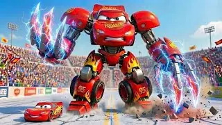 Mcqueen mech vs megatron warrior robot king kong V7: Epic thunder valley rescue! Ai cat story🔥💥