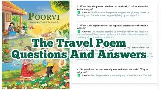 Travel Poem By Edna St Vincent Millay Class 7 Poorvi English Reader Icse | Questions And Answers