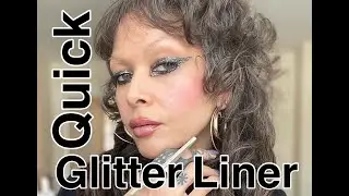 Quick Glitter Liner Tutorial. Gold Glitter Eye Makeup Tutorial with Thick Winged Eyeliner.