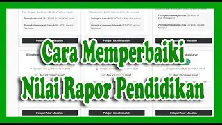 Cara Memperbaiki Nilai Rapor Pendidikan Sekolah