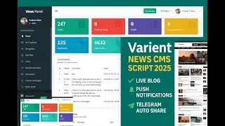 Varient News CMS Script 2025 | Live Blog, Push Notifications, SEO Boost, Newsletter & More