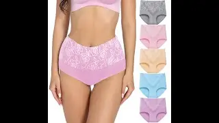 MEIDAYAI Women's Briefs Underwear Cotton High Waist Panties Rose Jacquard Ladies Panty Plue Size