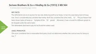[Case Law Contract] ['mutual mistake'] Scriven Brothers & Co v Hindley & Co [1913] 3 KB 564