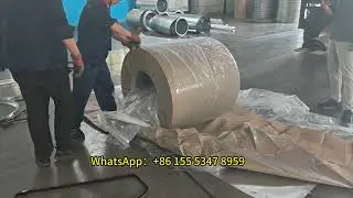 High-quality steel coils are being randomly unpacked for inspection.📞 WhatsApp：+86 155 5347 8959