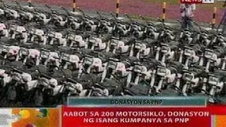 BT: Aabot sa 200 motorsiklo, donasyon ng isang kumpanya sa PNP