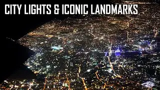 Spectacular Night Landing at London Heathrow | City Lights & Iconic Landmarks from the plane window