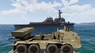 New Ukraine Artillery Units Destroyed Russian Rocket Universal landing ships - ARMA 3