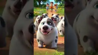 วิ่งตามความสนุกสนาน (Chubby Spotted Pup on a Joyful Run)- Just a Tiny Moment  #animation #cute #dog