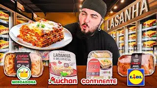 PROVEI TODAS as LASANHAS do Mercadona, Auchan, LIDL e Continente - QUAL é a MELHOR?