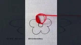 ❤️Super easy blanket stitch colorful flower design tutorial💕 #shorts