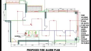 Auto CAD Tutorials Fire Alarm Drawing all world and Dubai Civil Defense (DCD) Municipality's design