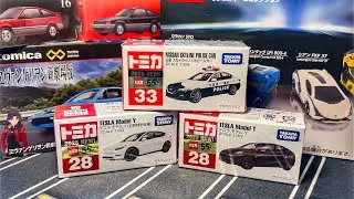 Tomica new model showcase! Tesla Model Y, Skyline GTR Patrol car, Honda CRX and more! 
