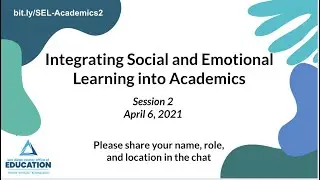 SDCOE SEL Academic Integration Session 2