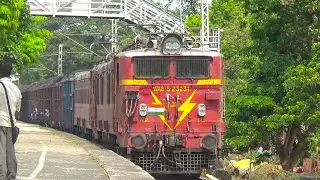 Twins Giant Wag5 Haluing Overloaded Coal Wagons Freight Train Speedy Skipping Out Talit Station