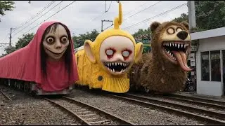 FUNNY TRAIN, KERETA KRL HANTU MOMO PINK MUNCUL, ADA KERETA TELETUBBIES EXE DAN KERETA BERUANG EXE