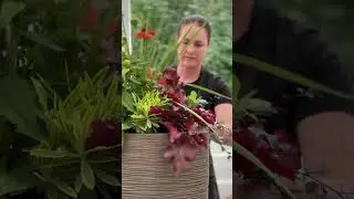 Fall Planter in Red and Burgundy || West Coast Gardens