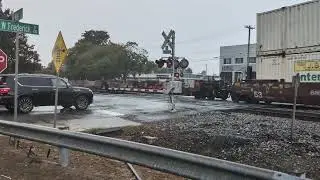 Overpowered NS Intermodal Train 282 Storms Through Gaffney, SC During Near Monsoon, 7-31-25. 