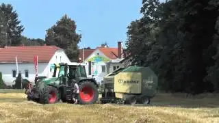 KRONE Variokammer Rundballenpressen Vario Pack mit Fendt Vario 714  Wintergersten Stroh Pressen 28 0