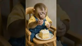 Baby Monkey's Love for Cake