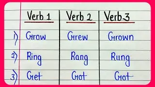 Verb 1 Verb 2 Verb 3 | Verb forms V1 V2 V3 | 20 verbs with 2nd and 3rd form | Present-past-participl