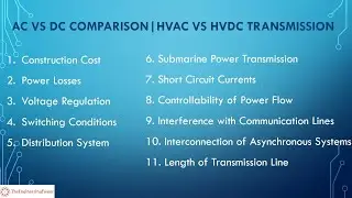 AC vs DC Comparison | HVAC vs HVDC Transmission