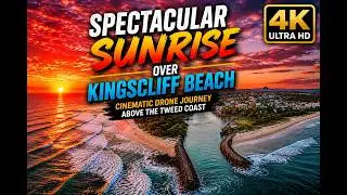 Sunrise at KINGSCLIFF BEACH - Australia - cinematic aerial drone tour footage