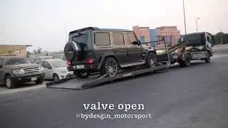 mercedes g63 brabus valve controlled exhaust system. (LOUD)