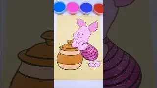Disney Piglet Hunny💕#color #coloring #toddlers #sand #sandart #sandpainting #cute #funny #disney