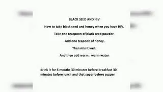 treat HIV AIDS with this miraculous herb black seed and 🍯 honey