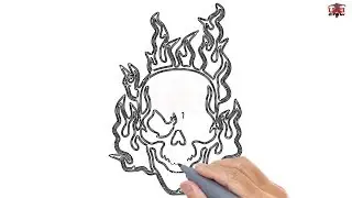 How to Draw a Skull on Fire Easy Step By Step Drawing Tutorials for Kids &ndash; UCIDraw