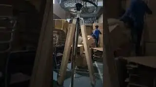 tripod lamp Sagwan wood adjustable #shorts #tripodlamp #manufacturing #handicrafts #india #decor