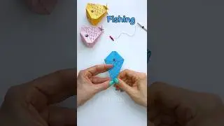 Funny Fishing Game | DIY Paper Fish #diy #origami #papercraft #fishing #games #easy #funny #shorts