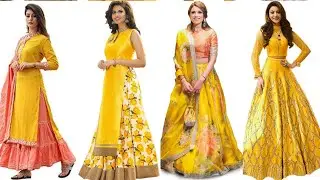 Beautiful yellow dress online ||  yellow outfit for haldi ceremony