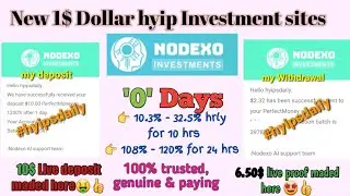 New Hyip investment site 2021: #nodexo.co! Min invest: 1$, 0 day old Earn 107% for 24 hr #hyipsdaily