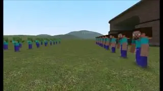 Minecraft  STEVE VS Zombies NPC WAR  Battle GMOD