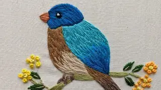 Bird Hand Embroidery Design Long and Short Stitch/EmbroDiaries/please visit my channel for fullvideo