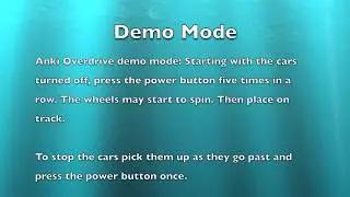 Anki Overdrive - Demo Mode Tutorial