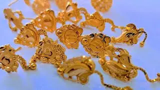 Stud Gold Earrings Designs With Price Starting - 8000/- || stud earrings designs with price ||