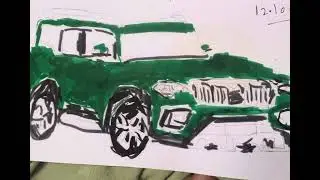 How to draw Mahindra scorpio N||drawing big daddy suv car.