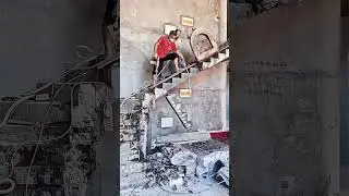 Process Of Demolishing Reinforced Concrete Stairs !