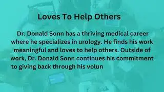 Dr Donald Sonn   An Assistant Clinical Professor