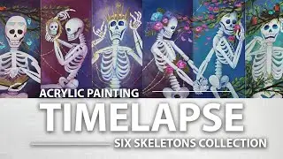 Aria Acrylic Painting TIMELAPSE | Six Skeletons Collection