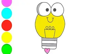 How to Draw a Cute Light Bulb Step by Step | Easy Drawing for Kids
