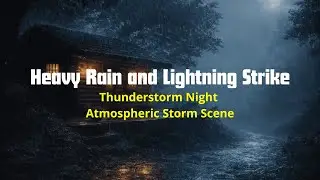 ⛈️Thunderstorm Night: Heavy Rain and Lightning Strike | Atmospheric Storm Scene