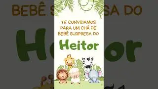 Convite Animado Ch&aacute; de Beb&ecirc; Safari #conviteaniversario #convitedigital #safaru