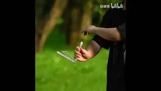 World champion knife thrower plays with butterfly knives
