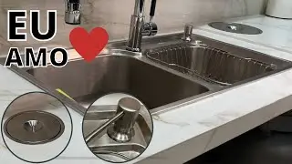 CUBA LIXEIRA E PORTA DETERGENTE EMBUTIDOS NA BANCADA //