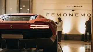 Первый взгляд на Lamborghini Fenomeno 2026 | Обзор передней части кузова в красном цвете с включе...