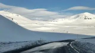 Winter drive from Egilsstadir to Seydisfjordur, East Iceland
