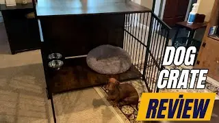 ROOMTEC Furniture Style Dog Crate Review 🐶 - Large Crate with 360&deg; & Adjustable Raised Feeder